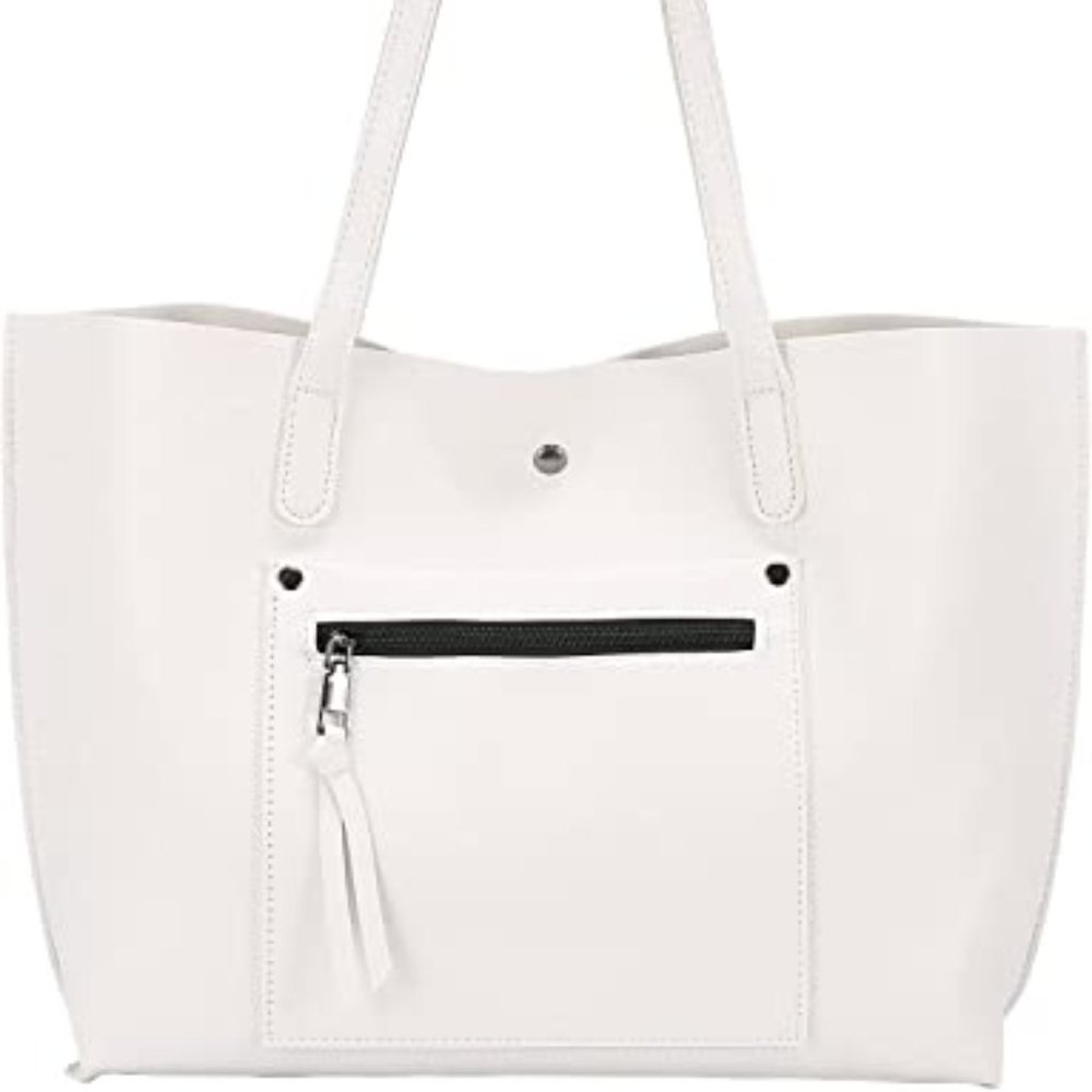 Loiral Tote Bag For Women Large Capacity Shoulder Bag with Front Pocket Pebbled